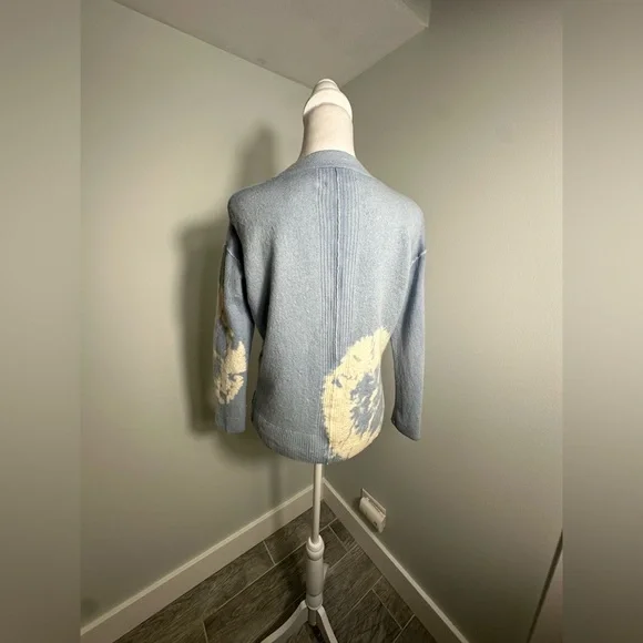 AllSaints Marea‎ Tie Dye Merino Wool Cardigan in Blue Women's  Luxury Sz Medium - Picture 9 of 17